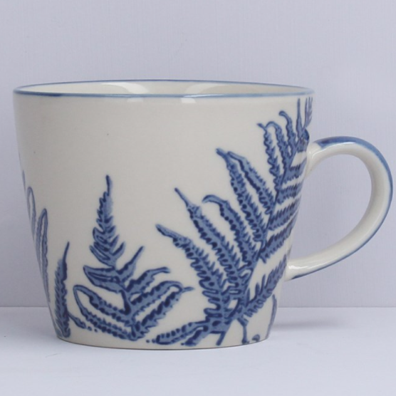 Blue Ferns Ceramic Mug