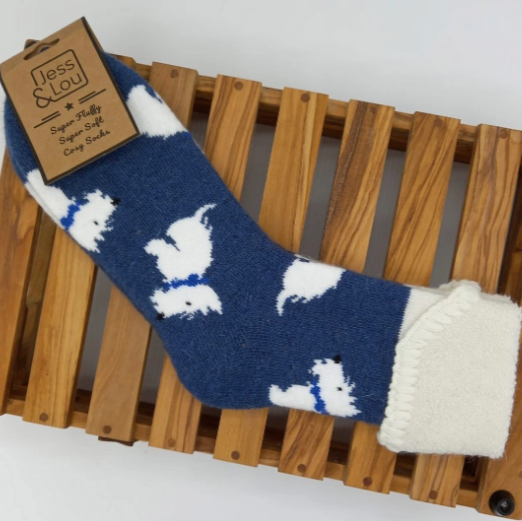 Walking Westie Cuff Socks