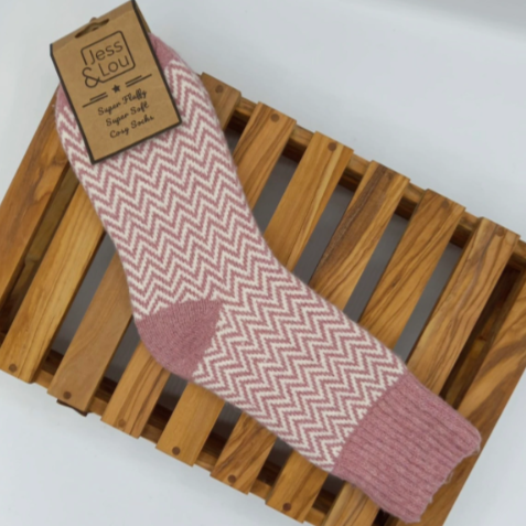 Hazy Herringbone Ribbed Socks