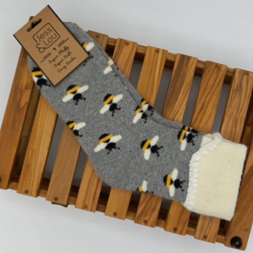 Beautiful Bees Cuff Socks