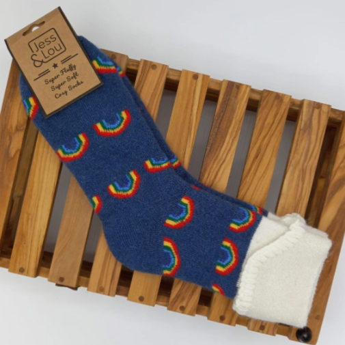 Radiant Rainbow Cuff Socks