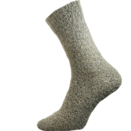 Wool Blend Sock with Ribbed Cuff