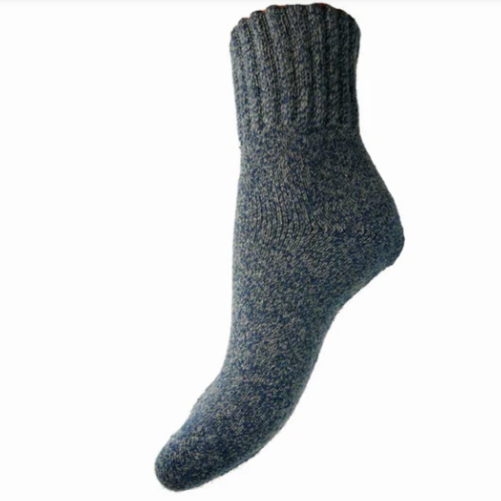 Thick Wool Blend Sock with Ribbed Cuff