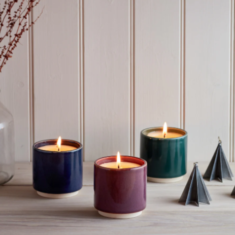 Christmas Winter's Eve Candle Pots
