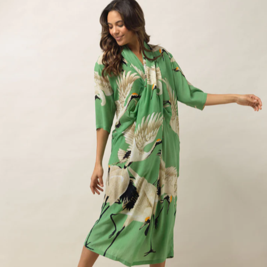 Rachel Dress Stork Pea Green