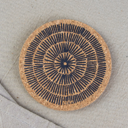 Sandy Lines Cork Coaster