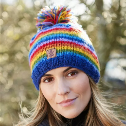 Rainbow Bobble Beanie