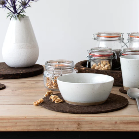 Smoked Cork Round Placemats Set of 4