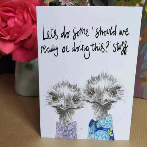 Emus 'Stuff' Greetings Card