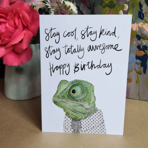 Cool Chameleon Greetings Card