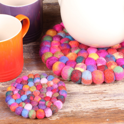 Woodstock Pebble Coaster pk 4