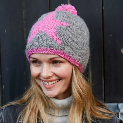 Star Bobble Beanie Grey