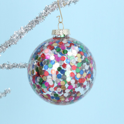 Glass Bauble with Sequins