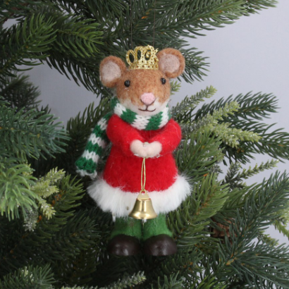 Wool Mouse with Tiara + Bell