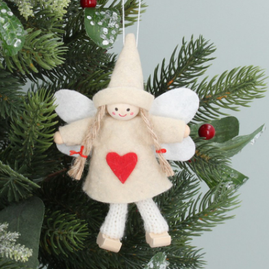 Cream Angel with Red Heart