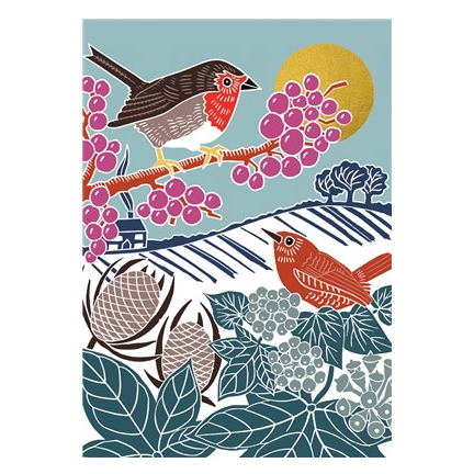 Christmas Robin & Wren Card