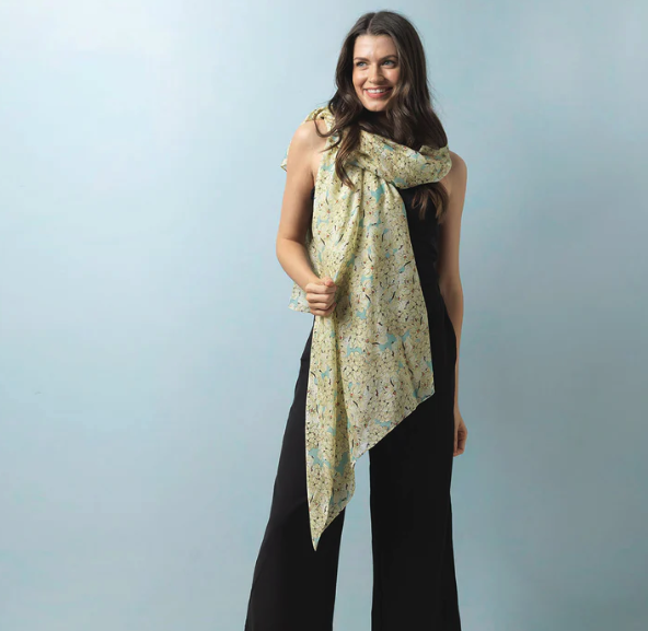 Blossom Scarf - Aqua