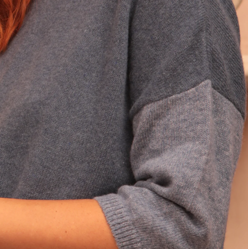 Cropped Colour Block Jumper
