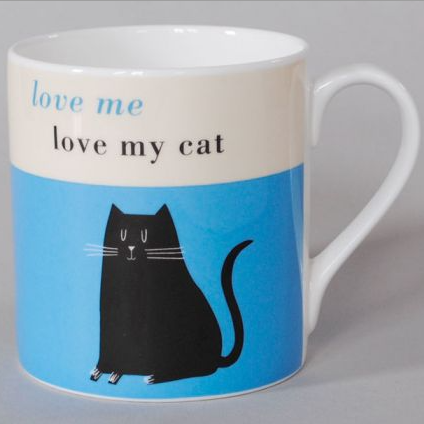 Happiness Black Cat Large Mug