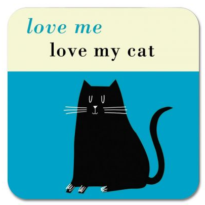 Happiness Black Cat Coaster