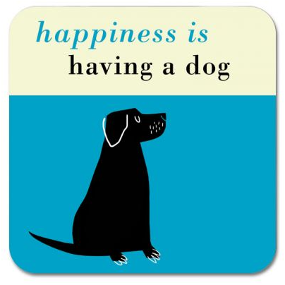 Happiness Black Lab Coaster