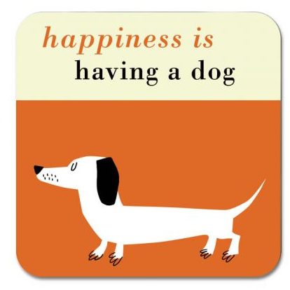 Happiness Sausage Dog Coaster