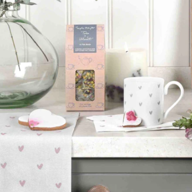 Grey Hearts Bone China Mug