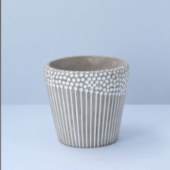 Spot and Stripe Stone Pot