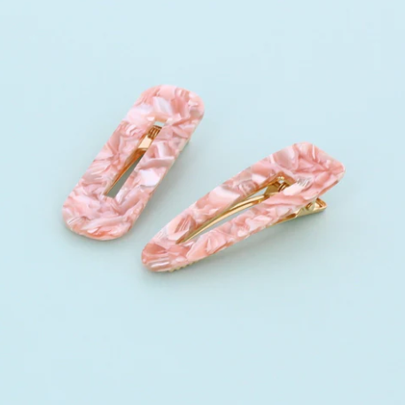 Set of 2 Milky Marble Clips