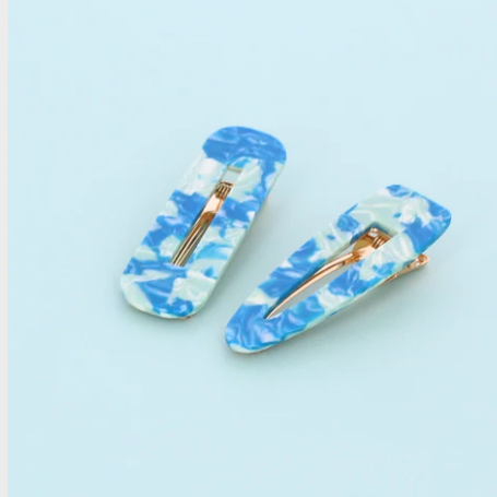 Set of 2 Milky Marble Clips