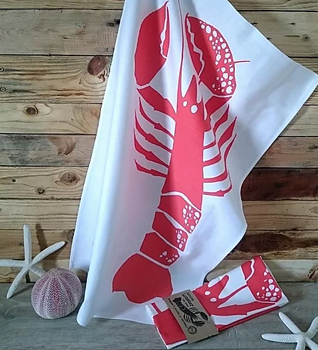 Tea Towel - Cornish Lobster