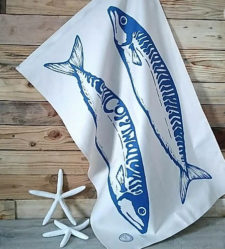 Tea Towel - Large Mackerel
