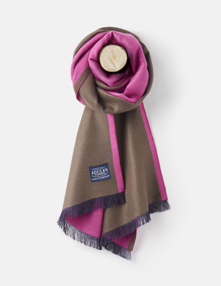 Luxton Scarf - Brown and Raspberry