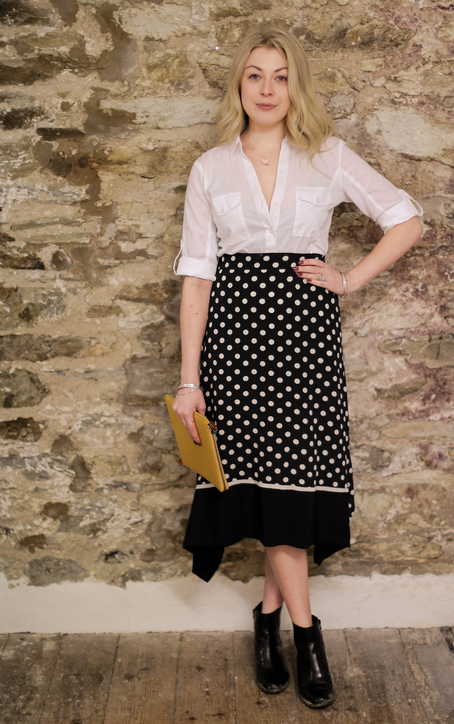 Bayan Black and White Spotty Skirt