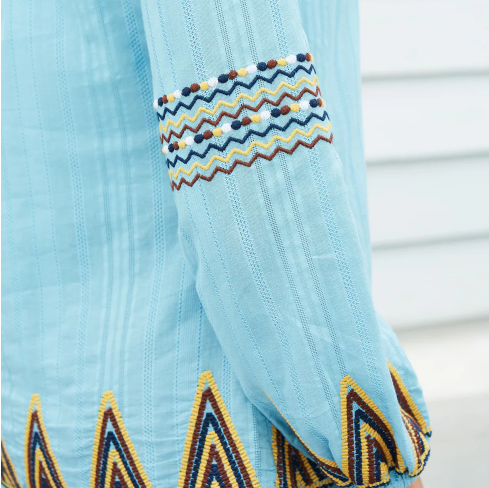 Peasant Blouse with Rik Rak Embroidery