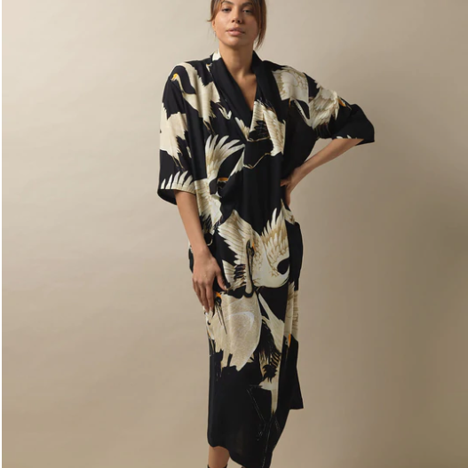 Rachel Dress Stork Black