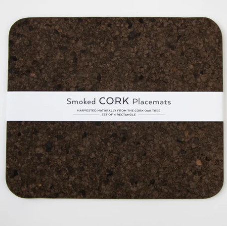 Smoked Cork Rectangle Placemats Set of 4