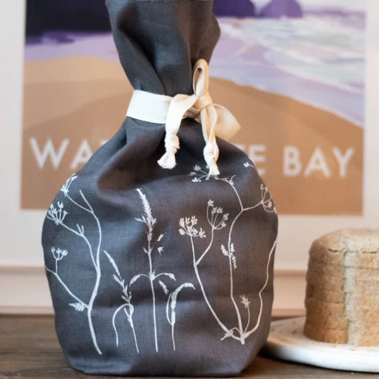 Hand Printed Hedgerow Linen Bread Bag