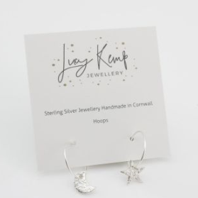 Silver Charm Hoop Earrings
