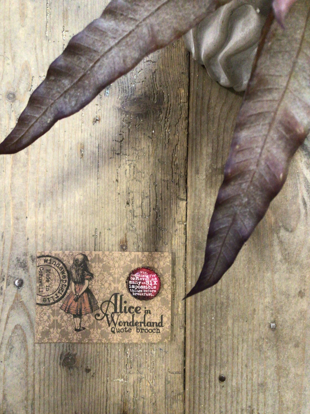 Alice - Quotation Brooch