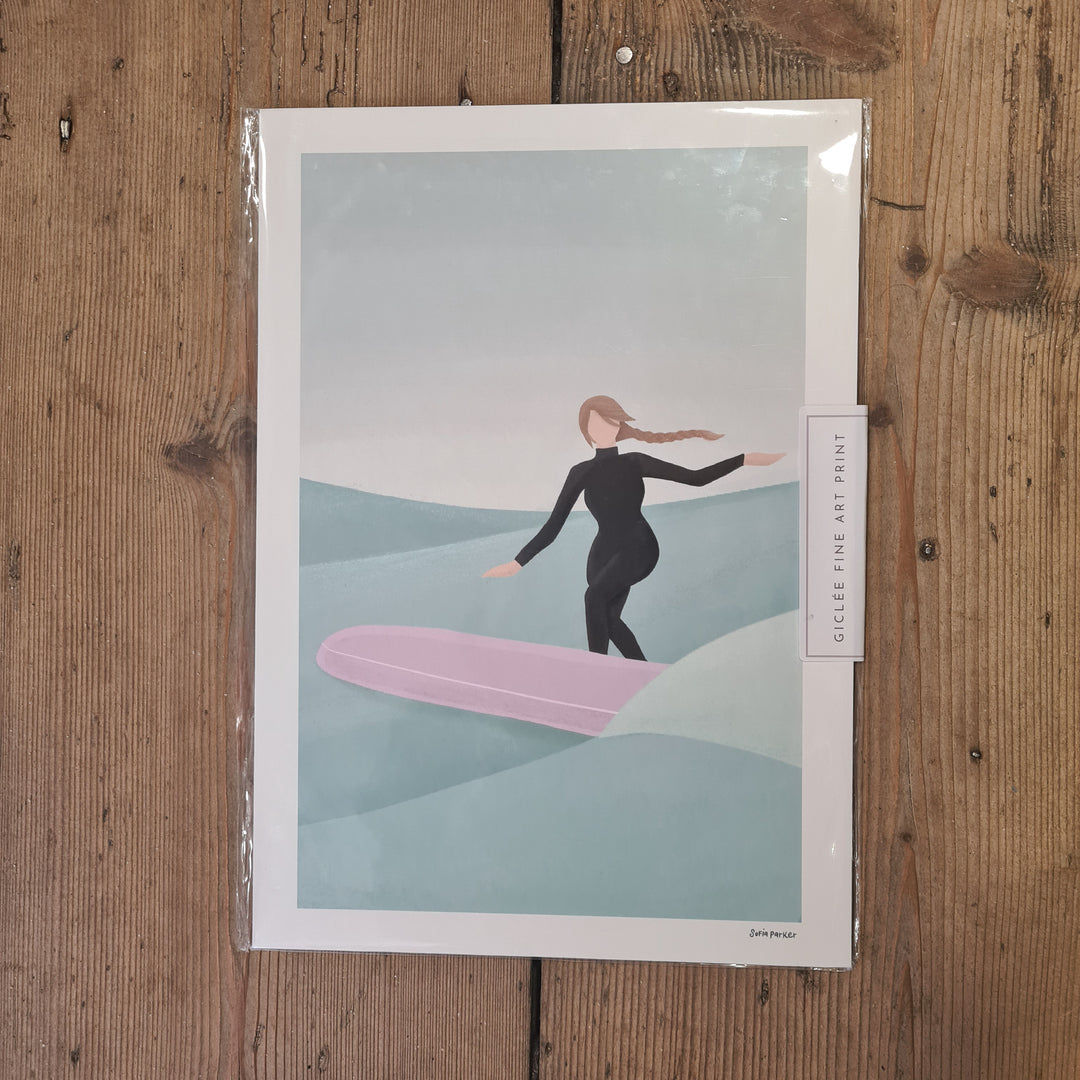 Brunette Lady Slider A4 Print