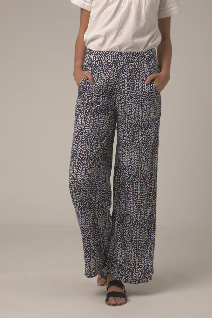 Flower Waves Palazzo Pants