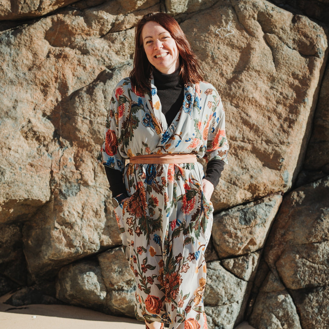 Crepe Rachel Dress Flower Vase Stone