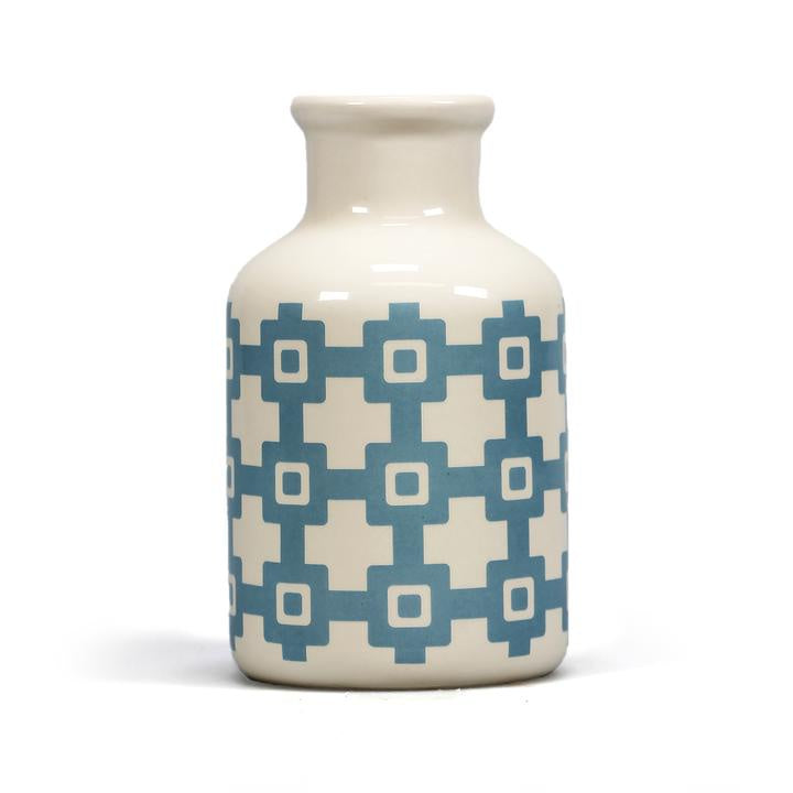Ceramic Vase - Blue Tile Print