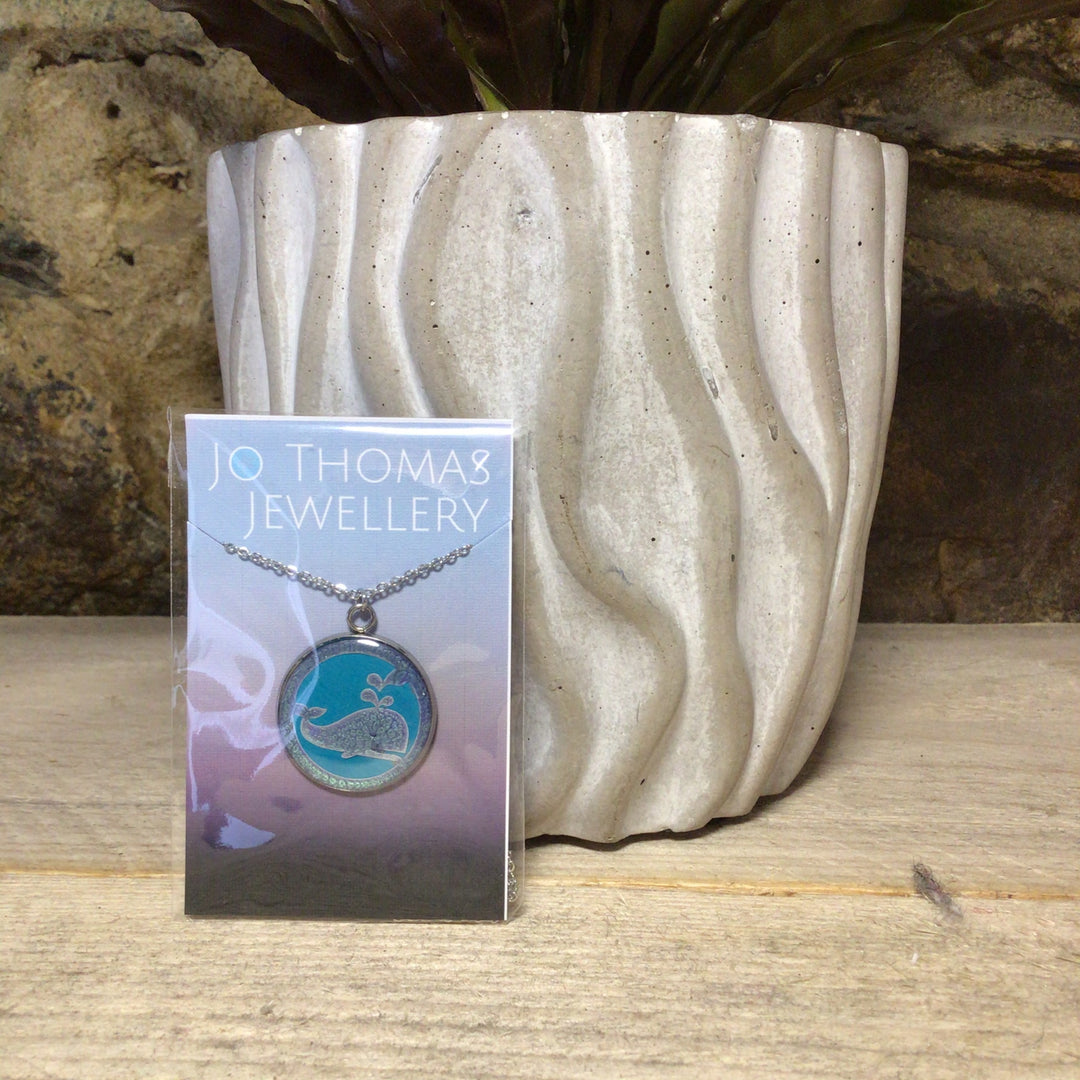 25mm Stainless Steel and Resin Pendant with Chain - Sealife Collection