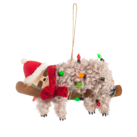 Festive Sloth with Lights