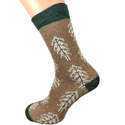 Mens Wool Blend Socks with Trees 7-11