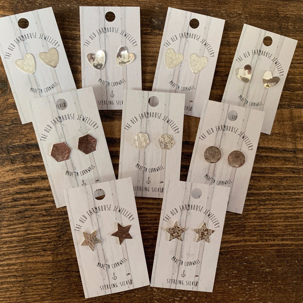 Small Shaped Studs with Various Finishes