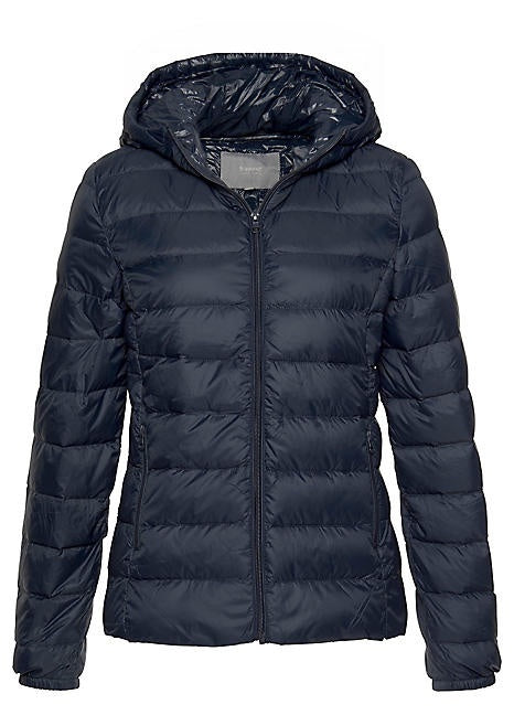 Ibico Puffer Coat with Hood Black - Ula Clothing#colour_black