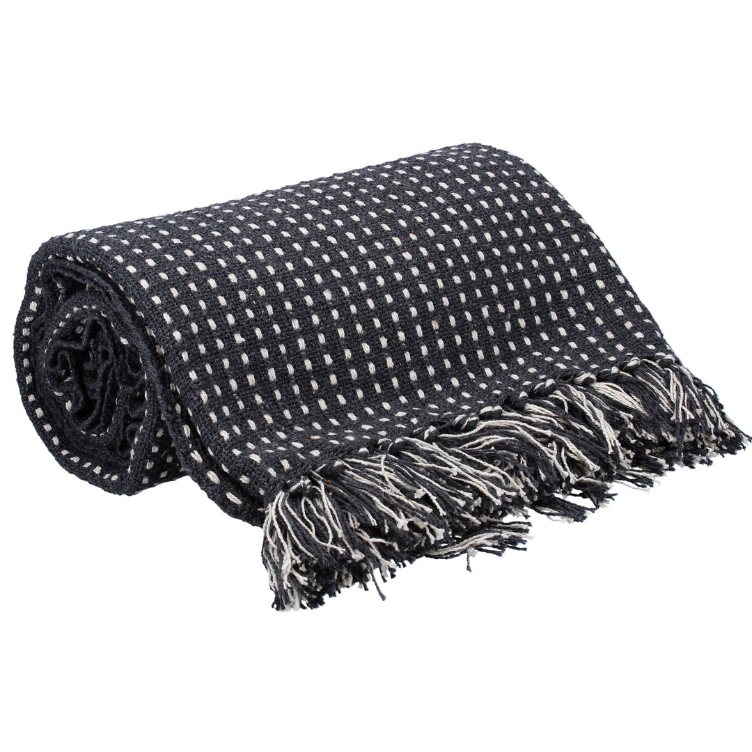 Woven Slab Stitch Cotton Throw (Mixed Colours)